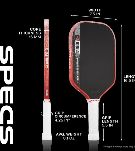 Perseus Pro V Pickleball Paddle- Color: Blaze Red (Ben Johns)