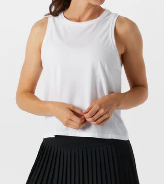 Fabletics Women's Feather Tech Muscle Tank - White