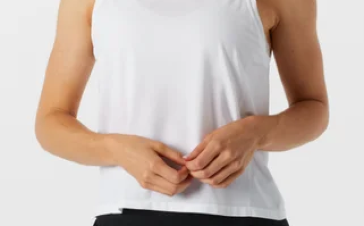 Fabletics Women's Feather Tech Muscle Tank - White